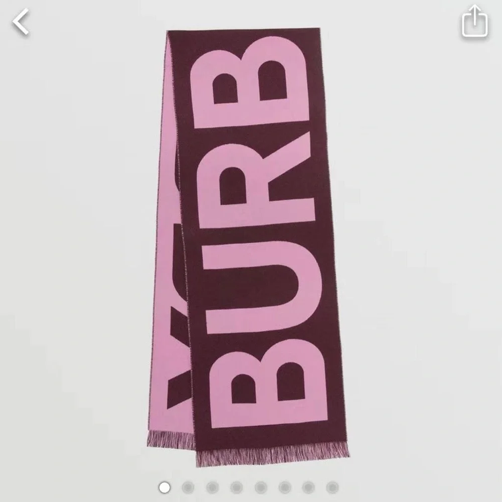 NWT authentic Burberry logo wool jacquard scarf - Picture 6 of 6